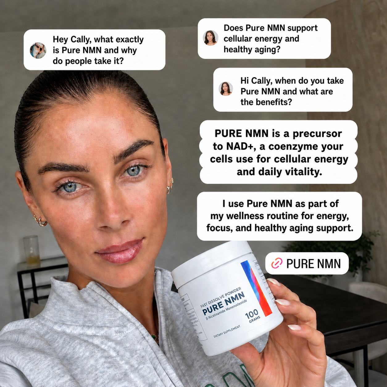 Pure NMN Powder for NAD+ Support, Cellular Energy & Healthy Aging