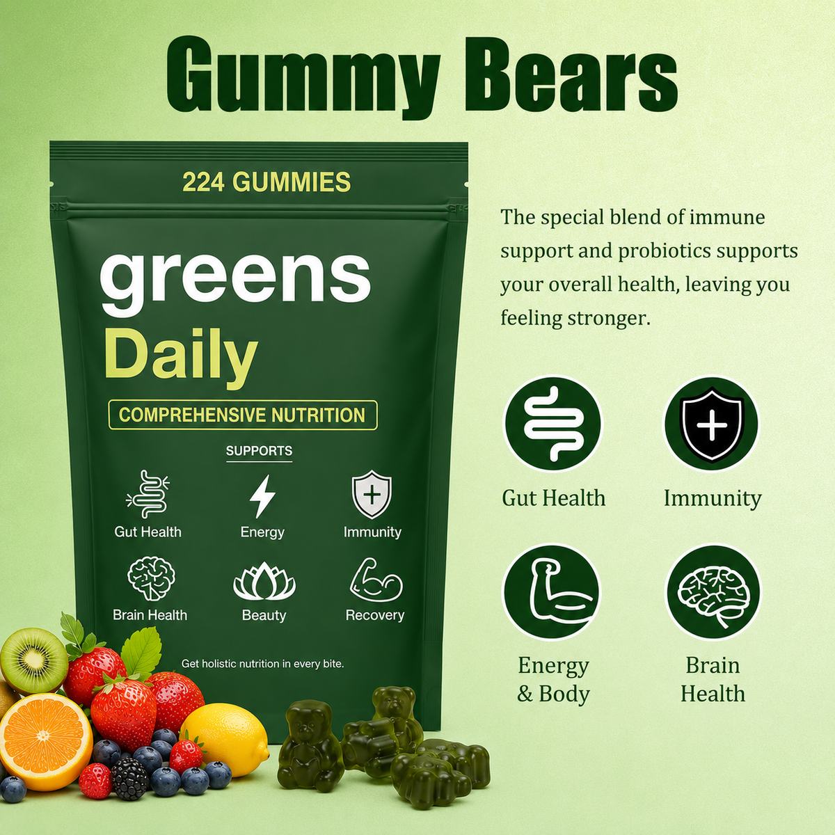 Organic Greens Daily Gummies