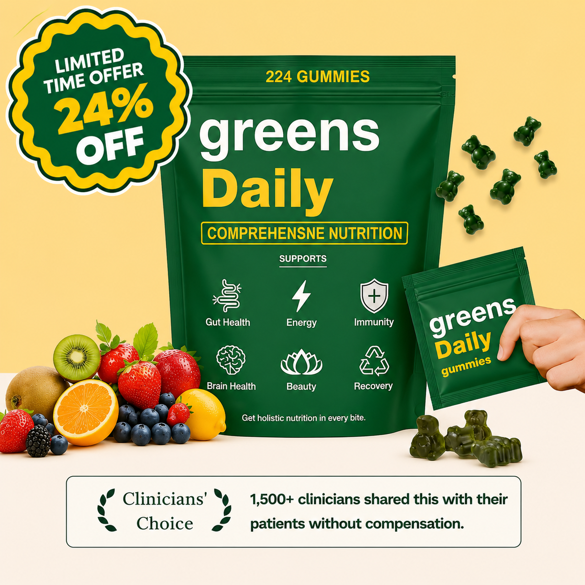 Organic Greens Daily Gummies