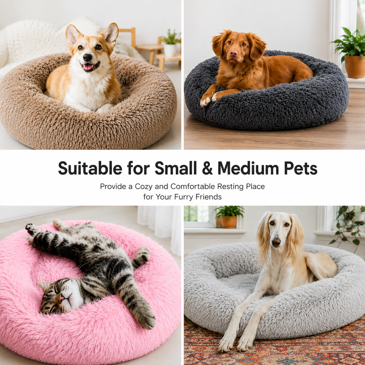 Pet Calming Donut Bed